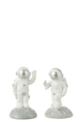 Astronauts Poly White/Silver Assortment Of 2