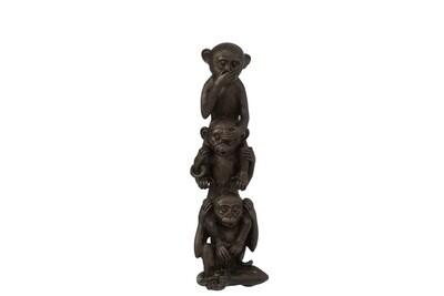 Ape In A Row See/Hear/Speak No Evil Poly Brown