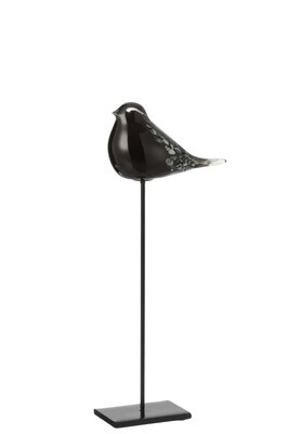 Bird On Foot Glass/Iron Black Large