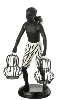 Boy Standing Ethnic Baskets Poly Mix