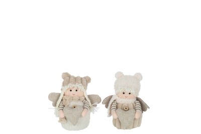 Boy And Girl Textile White/Beige Small Assortment Of 2