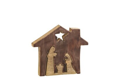 Creche House Wood Brown/Natural Large