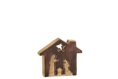Creche House Wood Brown/Natural Small