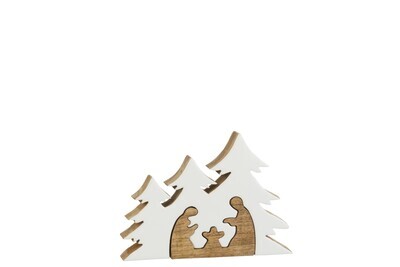 Creche Trees Wood White/Natural