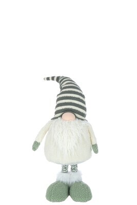 Gnome Pointy Hat Stripes Textile Green/Beige
