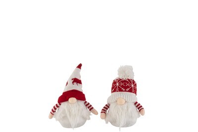 Gnome Textile Red/White Small Assortment Of 2