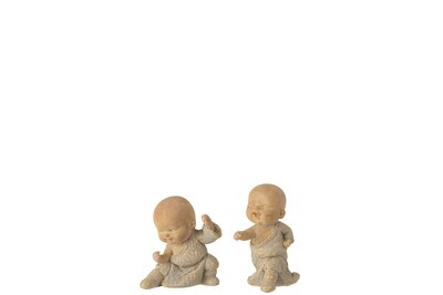 Monk Kungfu Poly Beige/Gold Assortment Of 2