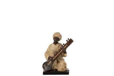 Indian Figure With Music Instrument Poly Beige/Brown