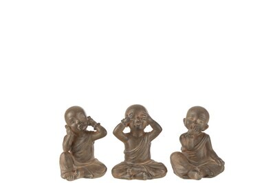 Monk Poly Brown Small Assortment Of 3