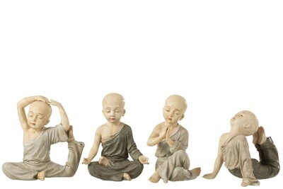 Monk Yoga Poly Grey Large Assortment Of 4