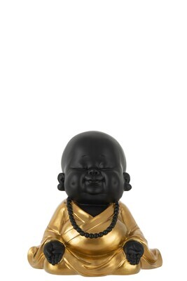 Monk Zen Polyresin Black/Gold