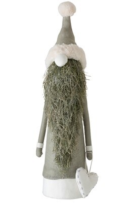 Santa Claus Deco Standing Textile/Branches Green Large