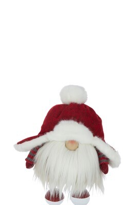 Santa Claus Round Hat Polyester Red/White Small