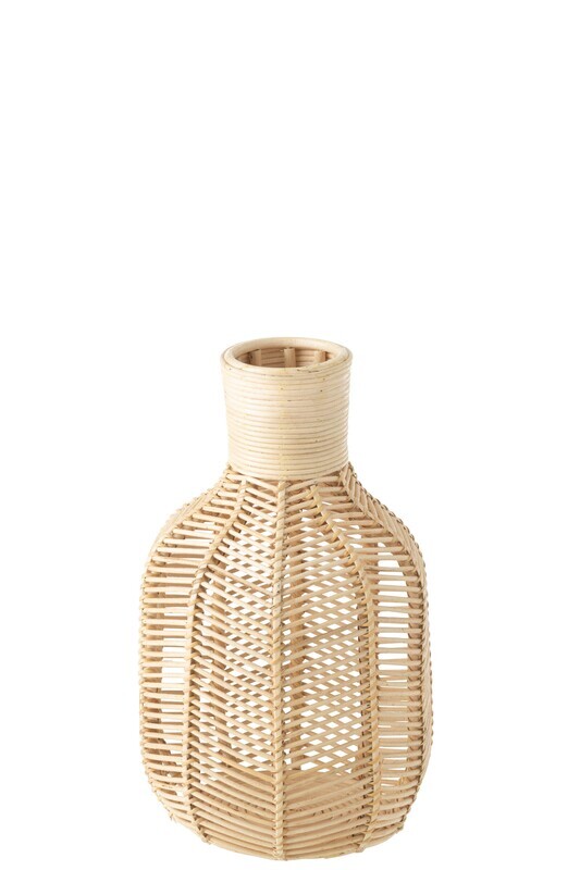 Basket Bottle Raffia Natural