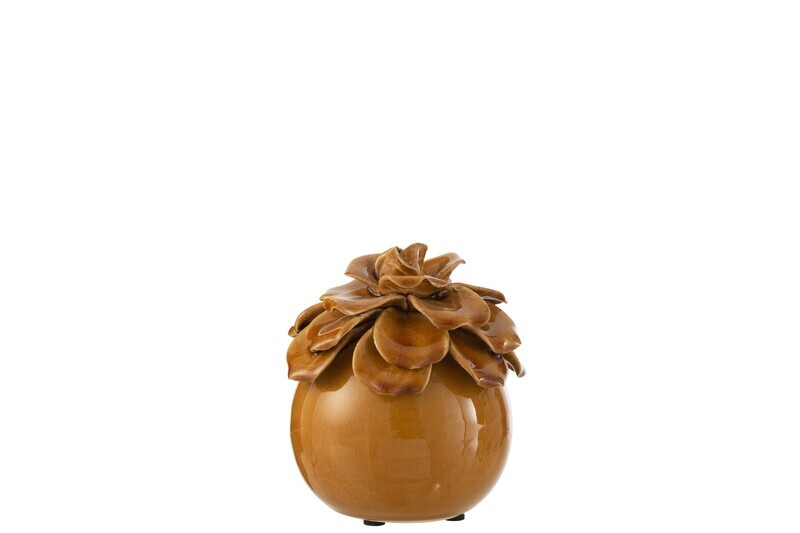 Flower Decorative Ceramic Ochre