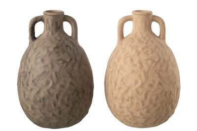 Jar Ceramic Taupe/Brown Large Assortment Of 2