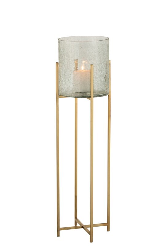 Hurricane Sofia Craquelure Glass/Stainless Steel Gold Small