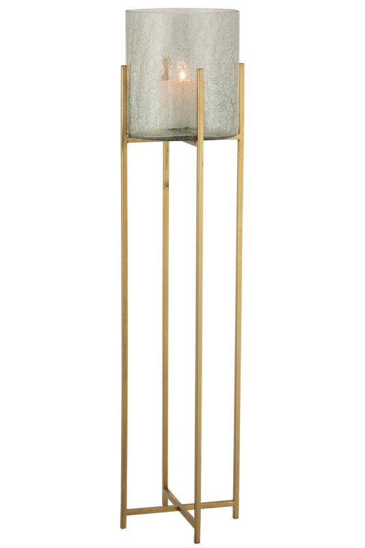Hurricane Sofia Craquelure Glass/Stainless Steel Gold Large
