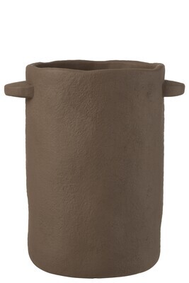 Pot Long Gustave Cement Dark Brown