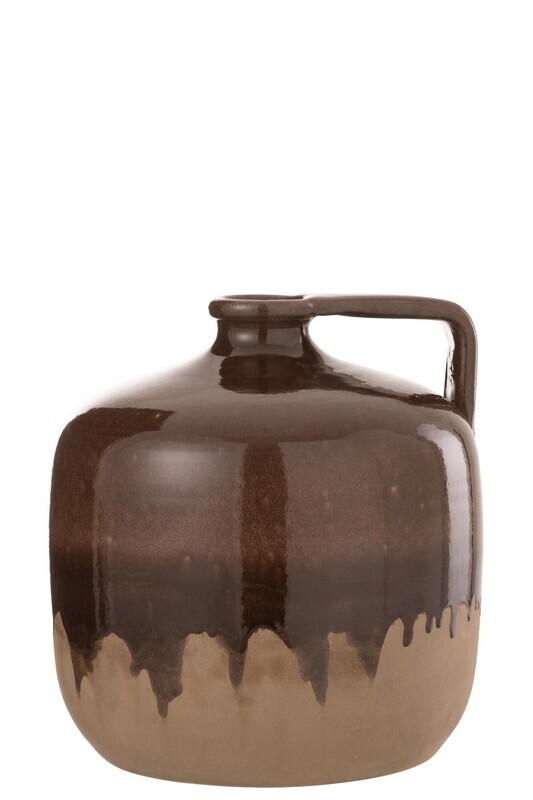 Jug Handle Ceramic Beige/Brown Large