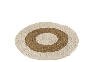 Rug Round Seagrass White/Natural Small