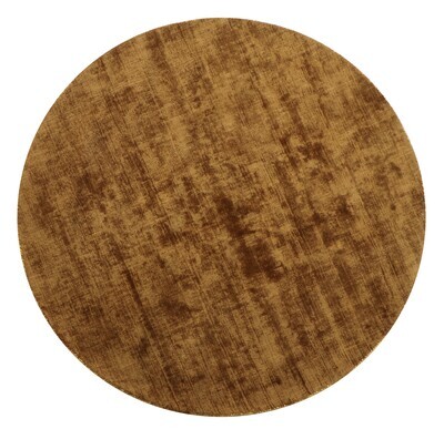 Carpet Round Handmade Viscose Brown