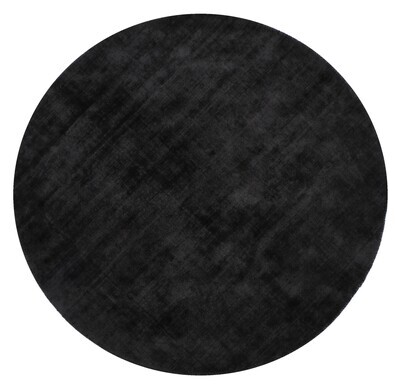Carpet Round Handmade Viscose Black