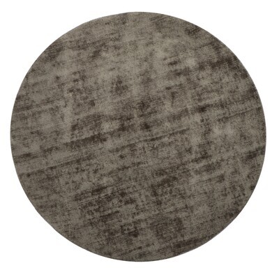 Carpet Round Handmade Viscose Grey