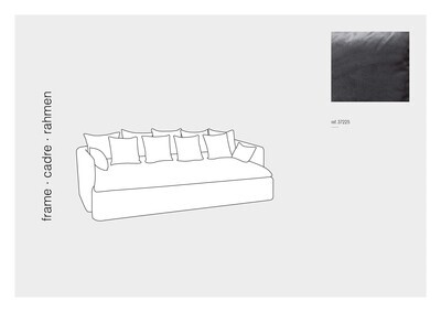 Cover Seat+11 Cushions Beach Velvet Dark Grey