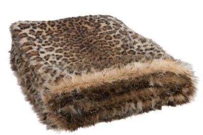 Plaid Fake Fur Leopard Black/Brown