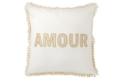 Cushion Amour Textiel White/Gold