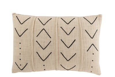 Cushion Arrow Rectangle Cotton Beige