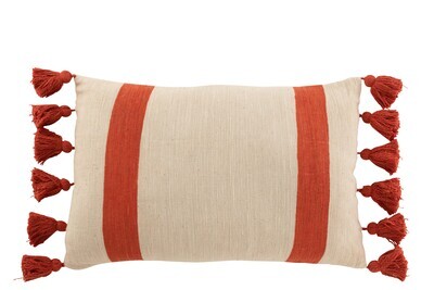 Cushion Beach Grooves Rectangle Cotton Coral