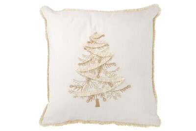 Cushion Boom Textiel White/Gold