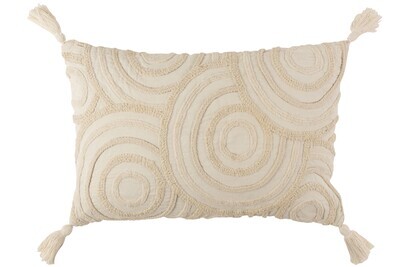 Cushion Circle Cotton Rectangle White