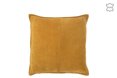 Cushion Centre Line Leather Mustard