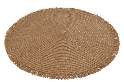 Placemat Round Paper Light Brown