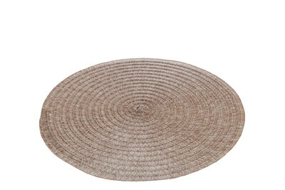 Placemat Round Braided Light Brown