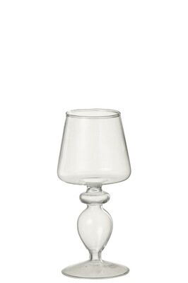 Candle Holder Glass Transparent Small