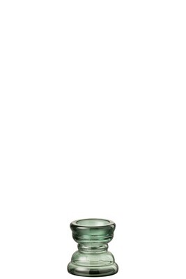 Candle Holder Nice Glass Green Small