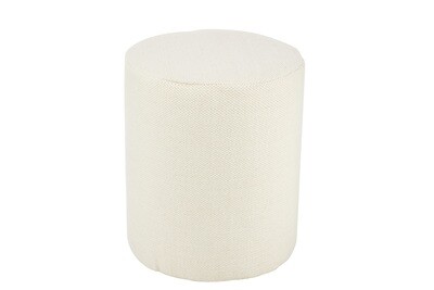 Pouf Cylinder Wool Cream