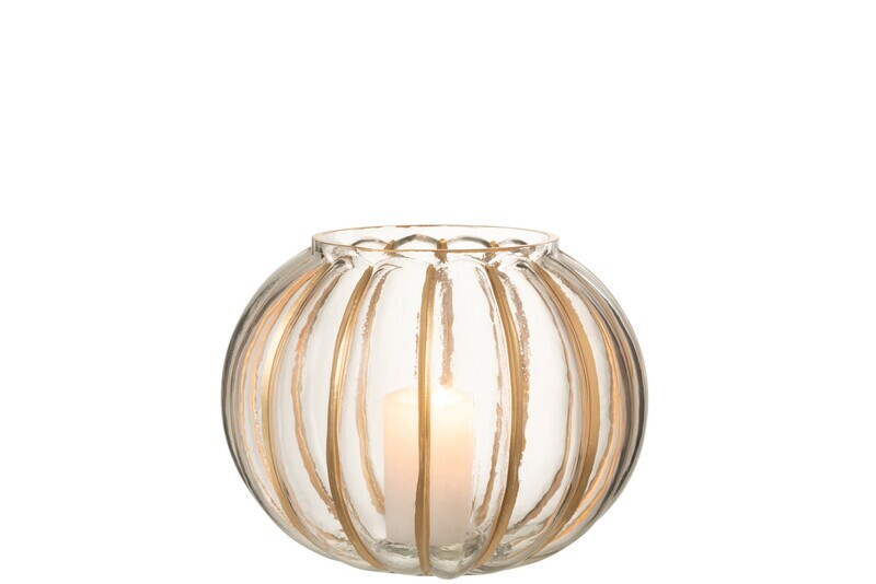 Hurricane Ball Stripe Glass Transparent/Gold Medium