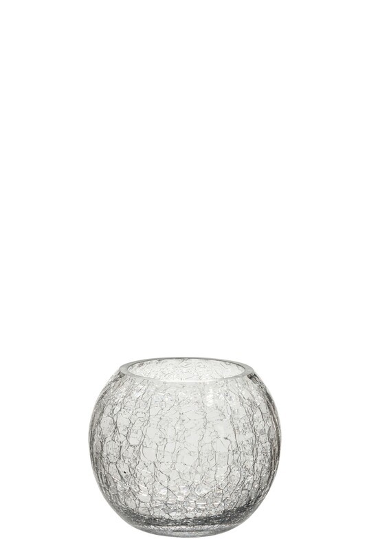Hurricane Ball Crackle Glass Transparent Small