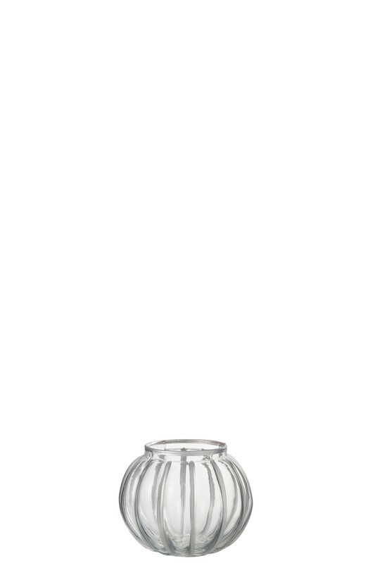 Hurricane Ball Stripe Glass Transparent/Silver Small