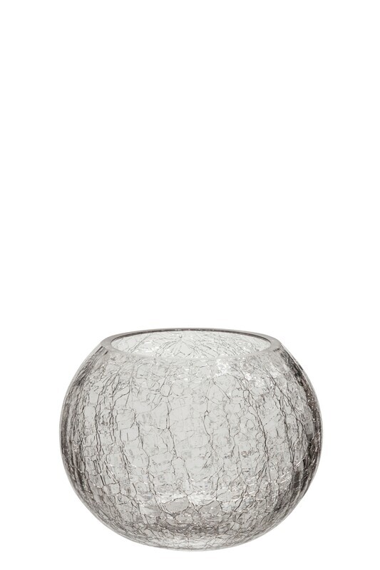Hurricane Ball Crackle Glass Transparent Large