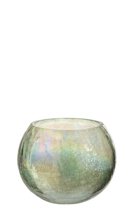 Hurricane Ball Craquelure Glass Pearl Effect Green Medium