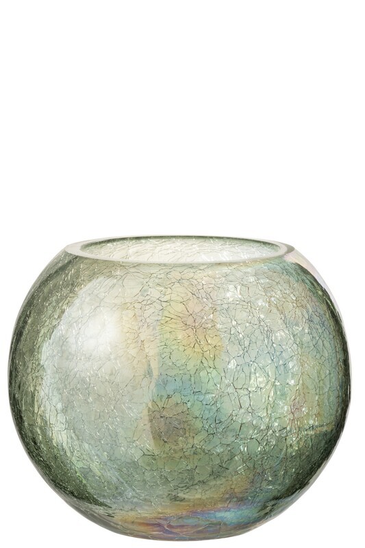 Hurricane Ball Craquelure Glass Pearl Effect Green Large