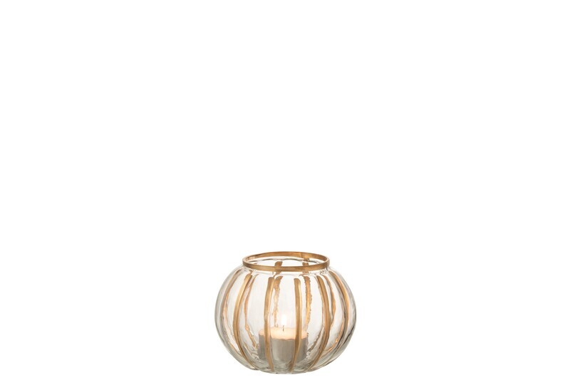Hurricane Ball Stripe Glass Transparent/Gold Small