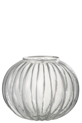 Hurricane Ball Stripe Glass Transparent/Silver Large