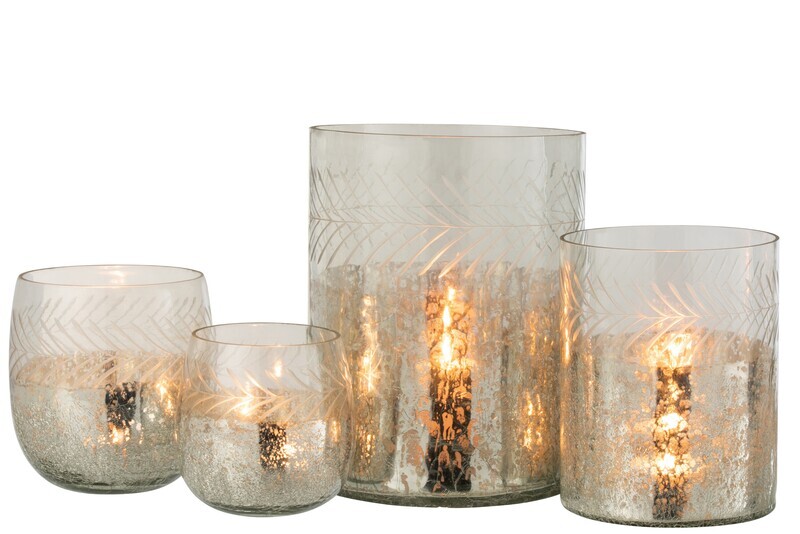 Hurricane Classic Craquelure Glass Transparent/Silver Large